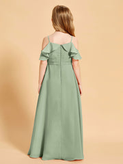 Robes de Demoiselle d'Honneur Junior à Hors de l'Épaule Sauge Poudrée