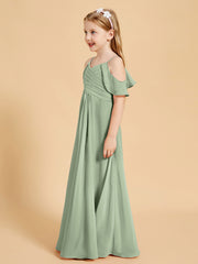 Robes de Demoiselle d'Honneur Junior à Hors de l'Épaule Bleu Poudré