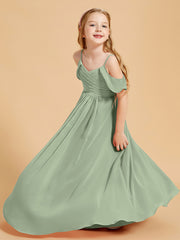 Robes de Demoiselle d'Honneur Junior à Hors de l'Épaule Bleu Poudré