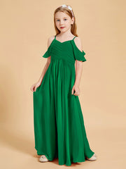 Robes de Demoiselle d'Honneur Junior à Hors de l'Épaule Emeraude