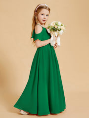 Robes de Demoiselle d'Honneur Junior à Hors de l'Épaule Emeraude