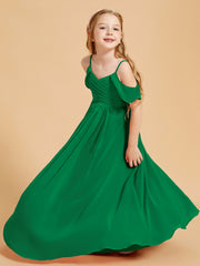 Robes de Demoiselle d'Honneur Junior à Hors de l'Épaule Emeraude