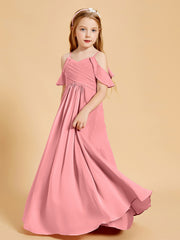 Robes de Demoiselle d'Honneur Junior à Hors de l'Épaule Flamant