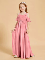 Robes de Demoiselle d'Honneur Junior à Hors de l'Épaule Flamant