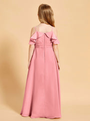Robes de Demoiselle d'Honneur Junior à Hors de l'Épaule Flamant