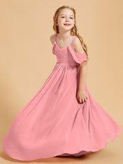 Robes de Demoiselle d'Honneur Junior à Hors de l'Épaule Flamant