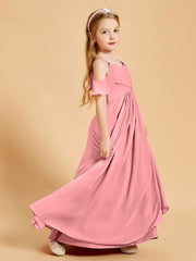 Robes de Demoiselle d'Honneur Junior à Hors de l'Épaule Flamant
