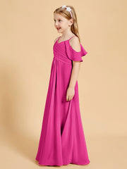 Robes de Demoiselle d'Honneur Junior à Hors de l'Épaule Fuchsia