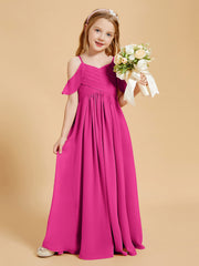 Robes de Demoiselle d'Honneur Junior à Hors de l'Épaule Fuchsia
