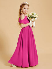 Robes de Demoiselle d'Honneur Junior à Hors de l'Épaule Fuchsia