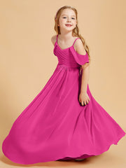 Robes de Demoiselle d'Honneur Junior à Hors de l'Épaule Fuchsia
