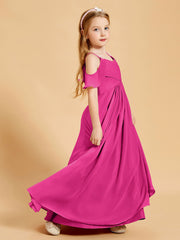 Robes de Demoiselle d'Honneur Junior à Hors de l'Épaule Fuchsia