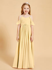 Robes de Demoiselle d'Honneur Junior à Hors de l'Épaule Or