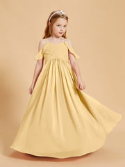 Robes de Demoiselle d'Honneur Junior à Hors de l'Épaule Or