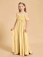 Robes de Demoiselle d'Honneur Junior à Hors de l'Épaule Or