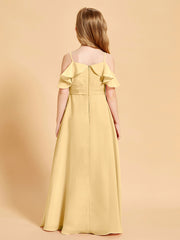 Robes de Demoiselle d'Honneur Junior à Hors de l'Épaule Or