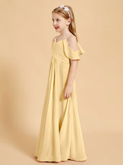 Robes de Demoiselle d'Honneur Junior à Hors de l'Épaule Or
