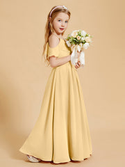 Robes de Demoiselle d'Honneur Junior à Hors de l'Épaule Or