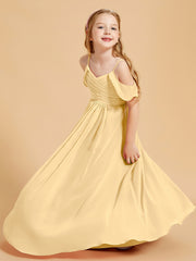 Robes de Demoiselle d'Honneur Junior à Hors de l'Épaule Or
