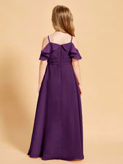 Robes de Demoiselle d'Honneur Junior à Hors de l'Épaule Raisin