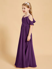 Robes de Demoiselle d'Honneur Junior à Hors de l'Épaule Raisin