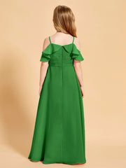 Robes de Demoiselle d'Honneur Junior à Hors de l'Épaule Vert