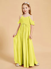 Robes de Demoiselle d'Honneur Junior à Hors de l'Épaule Citron