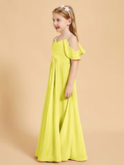 Robes de Demoiselle d'Honneur Junior à Hors de l'Épaule Citron