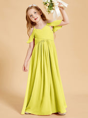 Robes de Demoiselle d'Honneur Junior à Hors de l'Épaule Citron