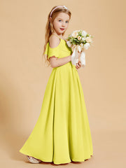 Robes de Demoiselle d'Honneur Junior à Hors de l'Épaule Citron