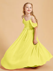 Robes de Demoiselle d'Honneur Junior à Hors de l'Épaule Citron