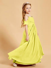 Robes de Demoiselle d'Honneur Junior à Hors de l'Épaule Citron