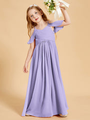 Robes de Demoiselle d'Honneur Junior à Hors de l'Épaule Lilas
