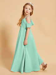 Robes de Demoiselle d'Honneur Junior à Hors de l'Épaule Vert Menthe