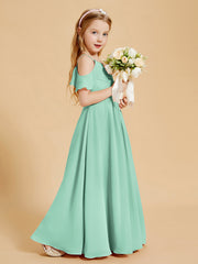Robes de Demoiselle d'Honneur Junior à Hors de l'Épaule Vert Menthe
