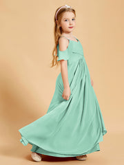 Robes de Demoiselle d'Honneur Junior à Hors de l'Épaule Vert Menthe