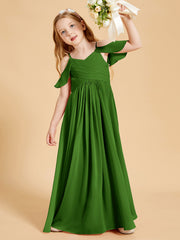 Robes de Demoiselle d'Honneur Junior à Hors de l'Épaule Mousse