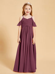 Robes de Demoiselle d'Honneur Junior à Hors de l'Épaule Mûre