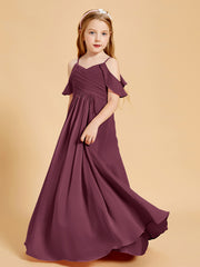 Robes de Demoiselle d'Honneur Junior à Hors de l'Épaule Mûre