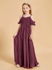 Robes de Demoiselle d'Honneur Junior à Hors de l'Épaule Mûre