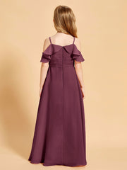 Robes de Demoiselle d'Honneur Junior à Hors de l'Épaule Mûre