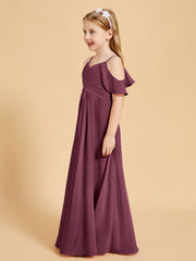 Robes de Demoiselle d'Honneur Junior à Hors de l'Épaule Mûre