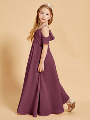 Robes de Demoiselle d'Honneur Junior à Hors de l'Épaule Mûre