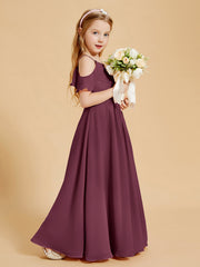 Robes de Demoiselle d'Honneur Junior à Hors de l'Épaule Mûre