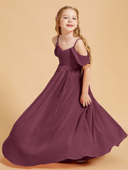 Robes de Demoiselle d'Honneur Junior à Hors de l'Épaule Mûre