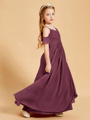 Robes de Demoiselle d'Honneur Junior à Hors de l'Épaule Mûre