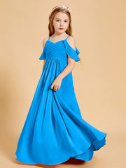 Robes de Demoiselle d'Honneur Junior à Hors de l'Épaule Bleu Océan