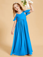 Robes de Demoiselle d'Honneur Junior à Hors de l'Épaule Bleu Océan