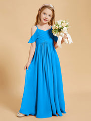 Robes de Demoiselle d'Honneur Junior à Hors de l'Épaule Bleu Océan