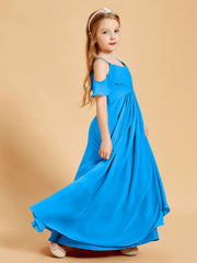 Robes de Demoiselle d'Honneur Junior à Hors de l'Épaule Bleu Océan
